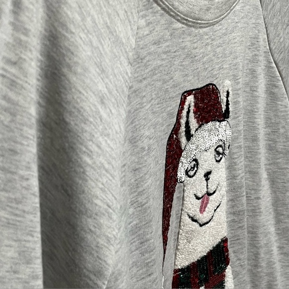 Philosophy Republic Clothing Christmas sequined llama soft crewneck sweatshirt - Picture 6 of 6